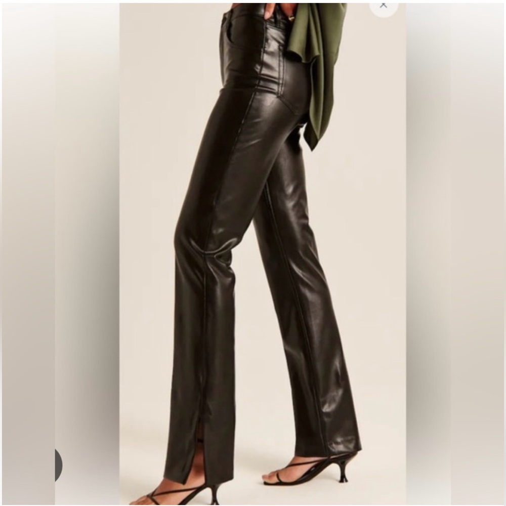 Abercrombie and Fitch Vegan leather pants 90s high rise split